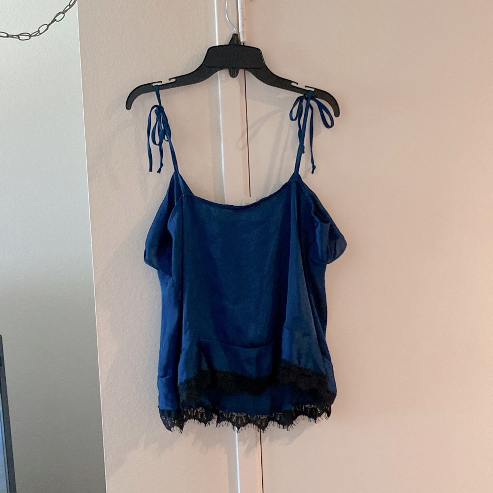CAD RUFFLE DARK TEAL CAMISOLE SIZE M - Picture 6 of 11